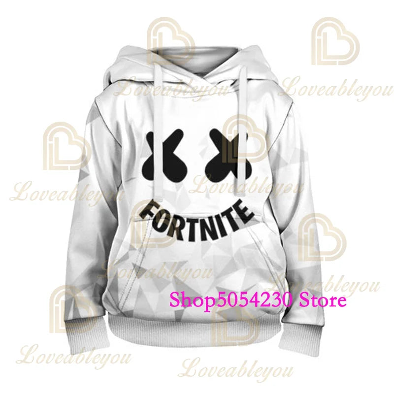 3D spausdintas „Fortnite“ lamos džemperis su gobtuvu „Battle Royale“, animacinio stiliaus megztinis vyrams ir moterims, žaidimo herojaus džemperis su gobtuvu paaugliams