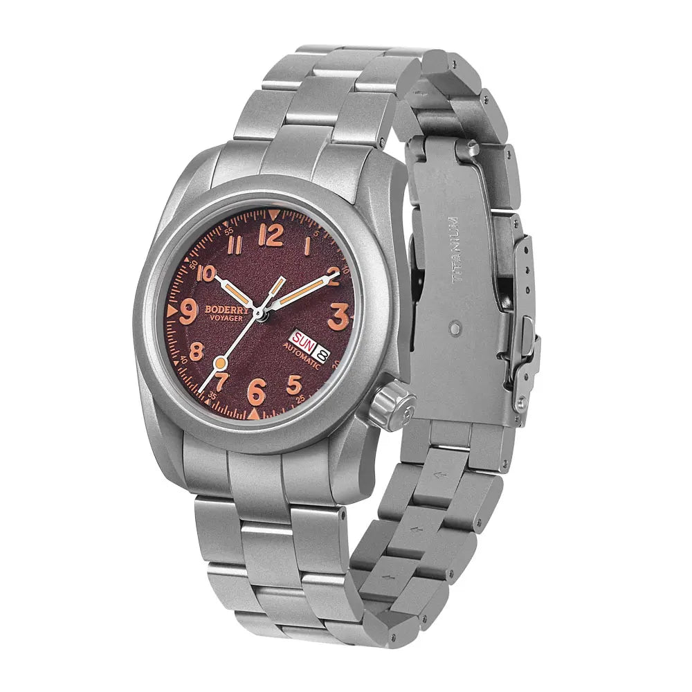 Boderry Field Watches Bronze Case Automatic Mechanical VOYAGER Watch Men's 100M Waterproof Clock Military Top Brand Wristwatch