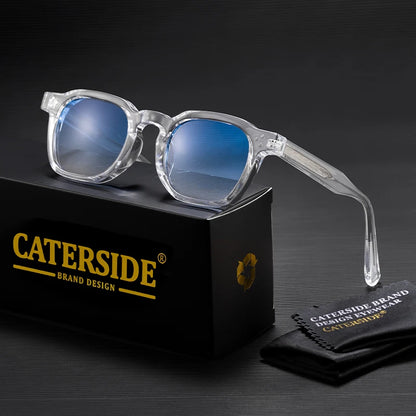CATERSIDE New Fashion Punk Men Sunglasses Frame Square Personalized Design Sun Glasses Women Travel Party Business Festival Gift