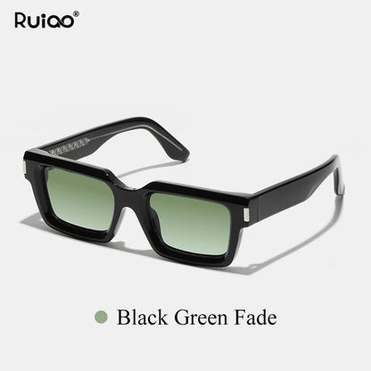 Ruiao 2026 retro black designer sunglasses vintage for women luxury square rectangular man UV400 Propionate insert pin eyewear