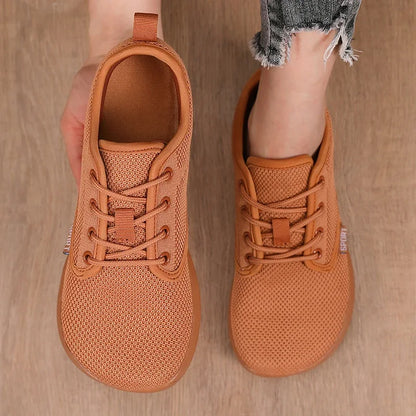 Atmungsaktive Sommer-Flachschuhe für Damen, leichte Mesh-Schuhe, bequeme Wanderschuhe, Herren-Schuhe für breite Füße, weiche Sohle, Freizeitkleidung, Barfuß