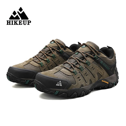 HIKEUP-Chaussures de randonnée en cuir suédé pour homme, baskets d'extérieur résistantes à l'usure, trekking, marche, chasse