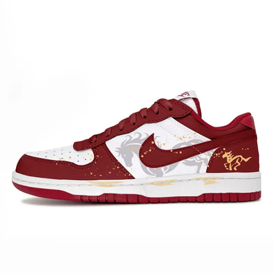 Specialfremstillede Nike Big Steed Crimson-sneakers til det kinesiske hesteår – skatesko til mænd