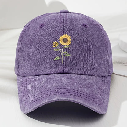 Gorra de béisbol tipo «dad hat» con estampado retro de girasoles, ideal para deportes al aire libre, pesca y acampada, gorra de senderismo