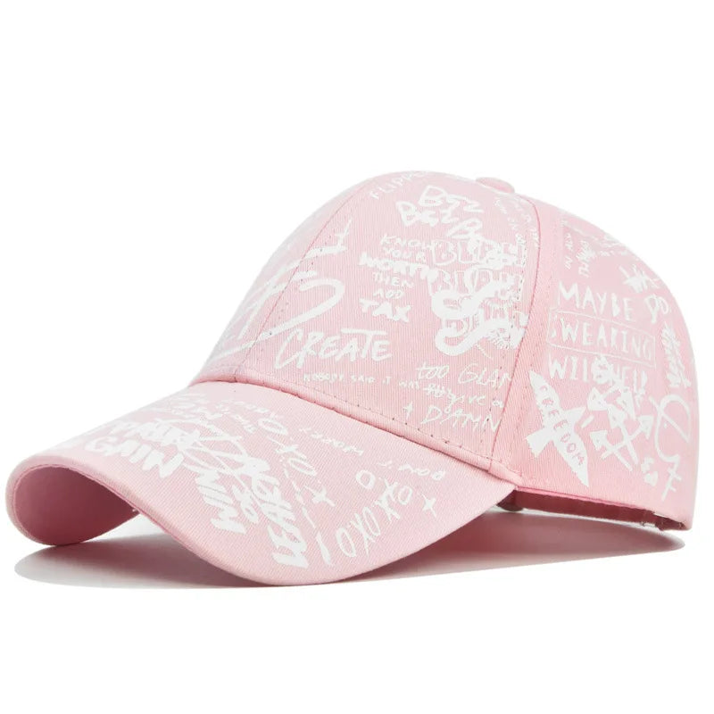 Trendige Unisex-Baseballkappe mit Graffiti-Print – Bunte, bemalte Schirmkappe