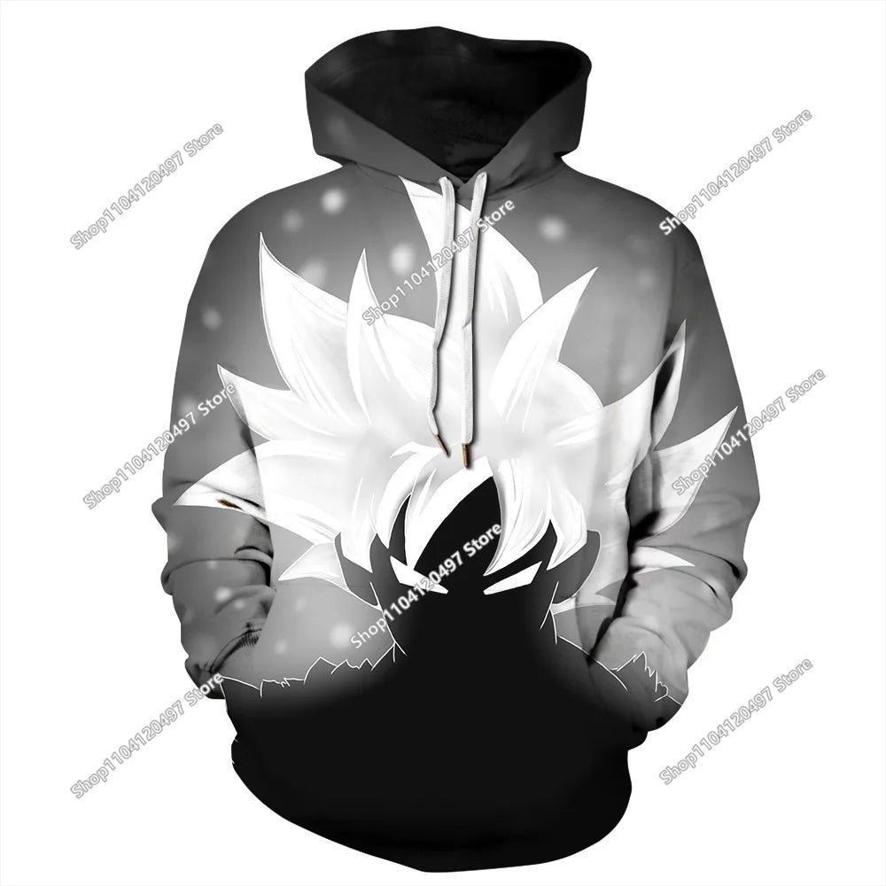 Sweatshirt com capuz Dragon Ball para rapazes e raparigas, novo modelo de outono e inverno, criativo, largo e versátil