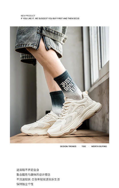 Ténis casuais de corrida para homem, primavera/verão, sola macia, antiderrapantes, respiráveis, para corrida ao ar livre, sapatos desportivos Joker para jovens