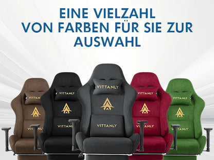 HAPIHAPPY Fashion Gaming Chair Genuine Leather Computer Office Chair with Footrest, Pocket Spring Cushion, Linkage Armrests, Ergonomic Game Chair