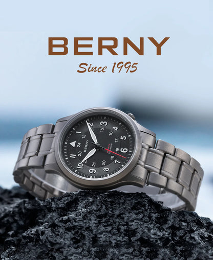 BERNY Full Titanium Watches for Men Outdoor Quartz Men's Field Wristwatch VH31 Super Luminous Sapphire Easy Read Watch