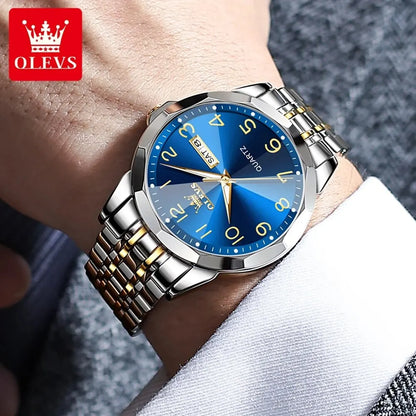 OLEVS 9970 muški sat – elegantan model s digitalnim brojčanikom, prikazom datuma i dana, vodootporan, luminescentan, kvarcni – originalni luksuzni sat