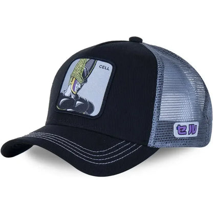 Son Goku Cap Baseball Cap Summer Travel Peaked Cap Men's Embroidery Hip-Hop Sun Visor Adjustable Trucker Mesh Cap