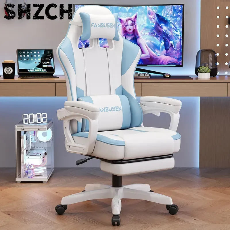 Chaise de jeu pour esports, chaise d'ordinateur pour la maison, confortable, ergonomique, inclinable, avec dossier réglable en hauteur, idéale pour les dortoirs.