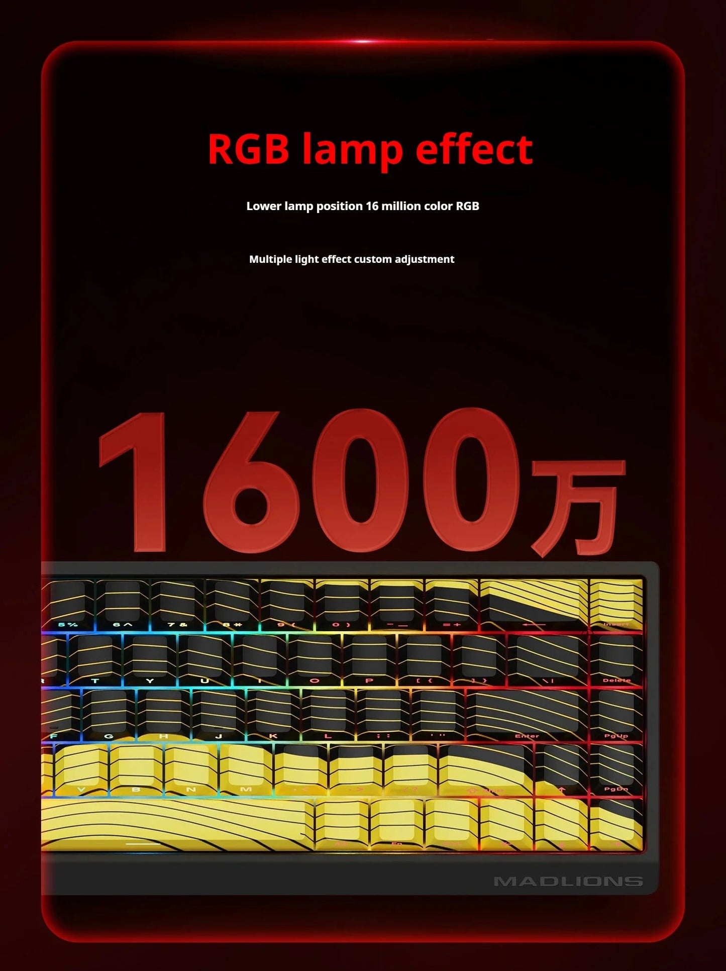 Teclado gaming FGG MAD60 RGB de eixo magnético, dedicado a jogos, com teclas totalmente hot-swap, resposta rápida e personalização de entrada de gama