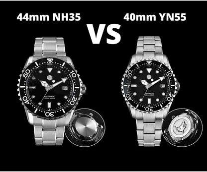 San Martin New 40-44mm Luxury Men's Diver Watch Classic High Quality NH35 YN55 Automatic Mechanical Sapphire BGW-X1 20Bar SN0009