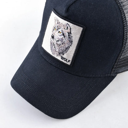 Модна бейзболна шапка с бродерия „Вълк“, Snapback, хип-хоп, Trucker, за мъже и жени, за външни дейности, дишаща шапка с козирка