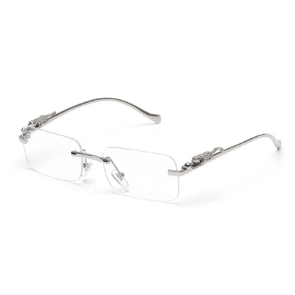 Ruiao rimless sunglasses UV400 fashion square metal glasses for men women designer man's brand sun glasses shades for outdoor