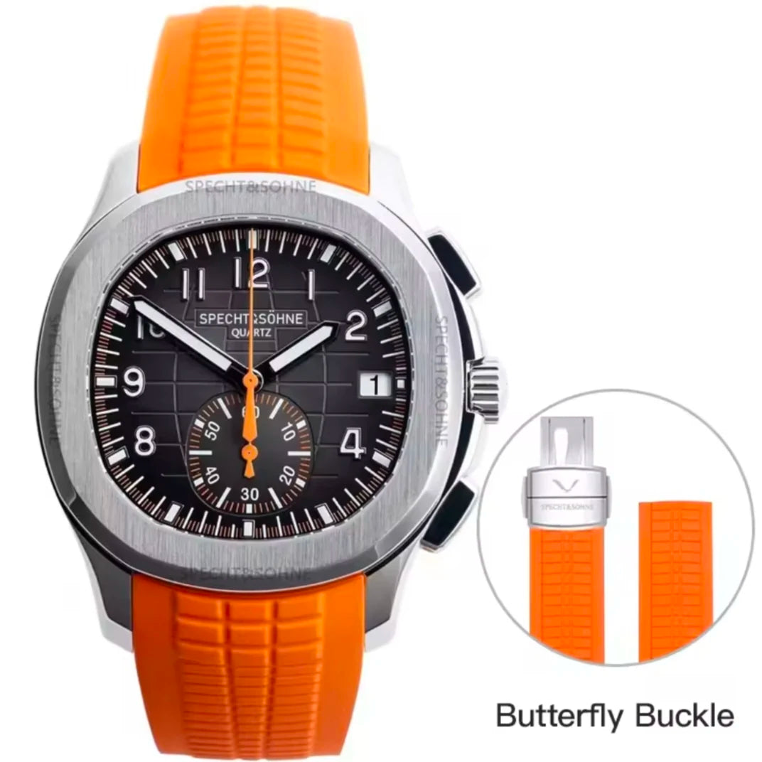 2026 New Specht&Sohne Men's Watches Quartz Watch Top Brand Luxury Chronograph Sport Rubber Luminous 5Bar Waterproof Men's Watch