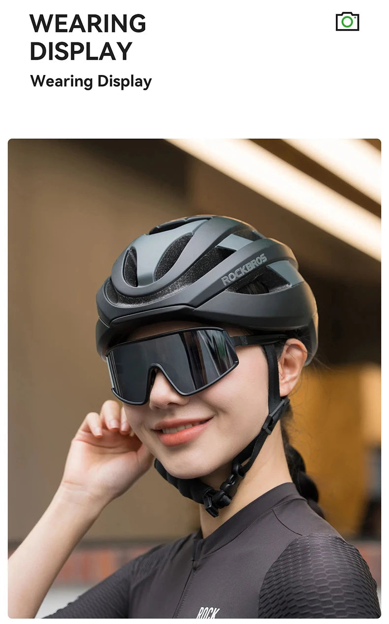 ROCKBROS Cycling Glasses Polarized Photochromic Anti-Fog Sunglasess Windproof Goggles Sport MTB Road Bike Shades