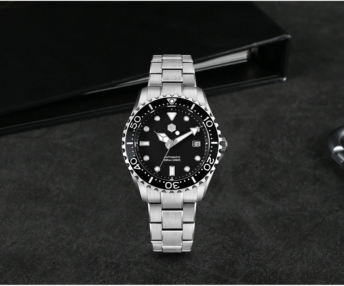 San Martin New 40-44mm Luxury Men's Diver Watch Classic High Quality NH35 YN55 Automatic Mechanical Sapphire BGW-X1 20Bar SN0009