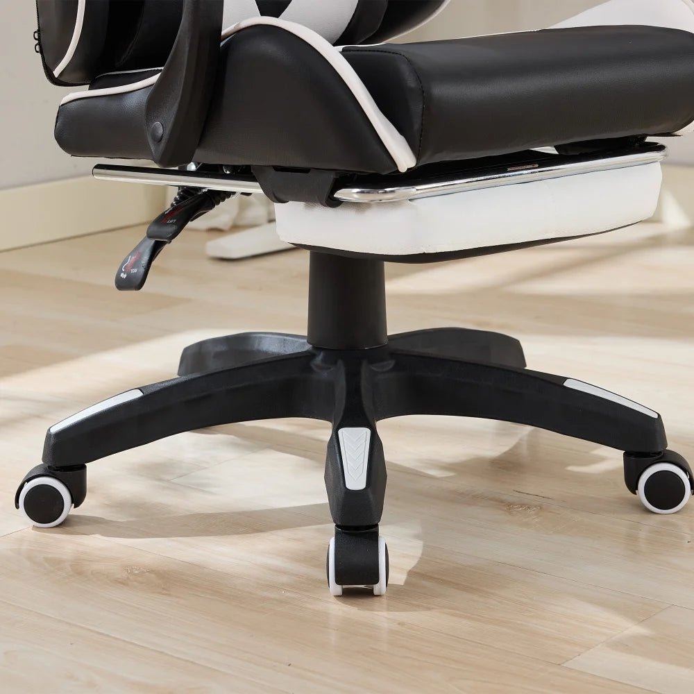 Ergonomic Rotating Gaming Chair, 360° Reclining Office Chair, Pivoting, Height-Adjustable, Footrest, Headrest