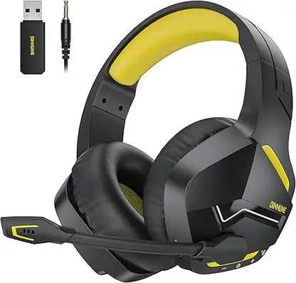 BINNUNE BW01 Casque Gaming Sans Fil 2.4GHz pour PS5 PS4 PC, Bluetooth 5.3 avec 120 Heures d'Autonomie et Micro à Réduction de Bruit
