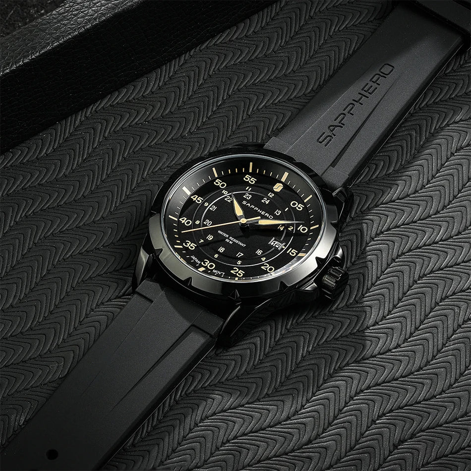SAPPHERO herenhorloge – Luxe quartzhorloge, waterdicht tot 50 m, voorzien van een geïmporteerd uurwerk en een roestvrijstalen kast – Een ideaal cadeau-idee voor mannen.