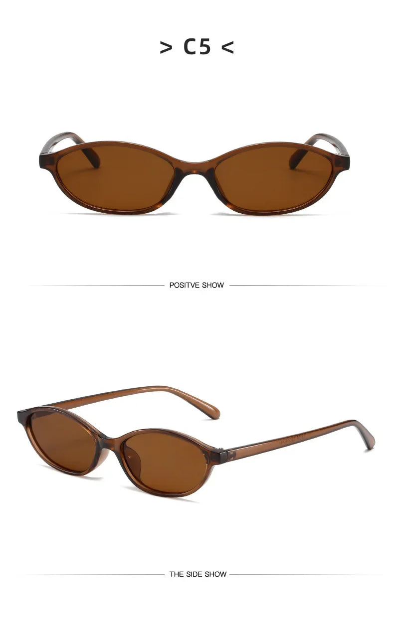 New Fashion Leopard Cat Eye Oval Women's Sunglasses Sunscreen Sun Glasses Female Retro Colorful Eyeglass UV Shade Glasses