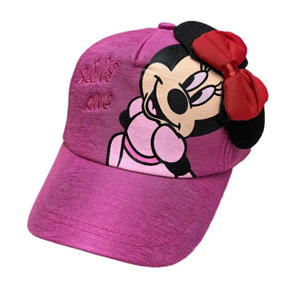 Disney Minnie Mickey Anime Peripheral Cotton Polyester Baseball Cap Figure Cartoon Peaked Cap Dress Up Kid's Birthday Gifts