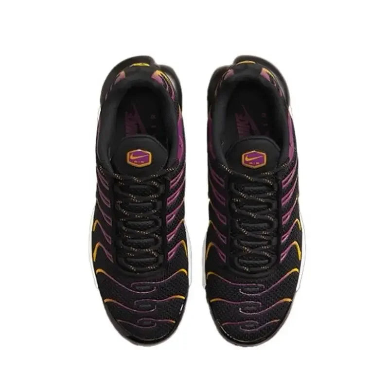 Nike Air Max Plus, chaussures de sport pour hommes, modèle noir et violet, en tissu respirant, avec amorti, pour l'entraînement, DX2663-001.