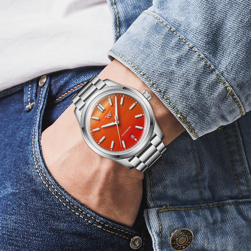 WM Watch Automatic Mechanical Watch Gemstone Series NH35 100M Water Resistant AR Coated Sapphire Welly Merck Man Watches WM225