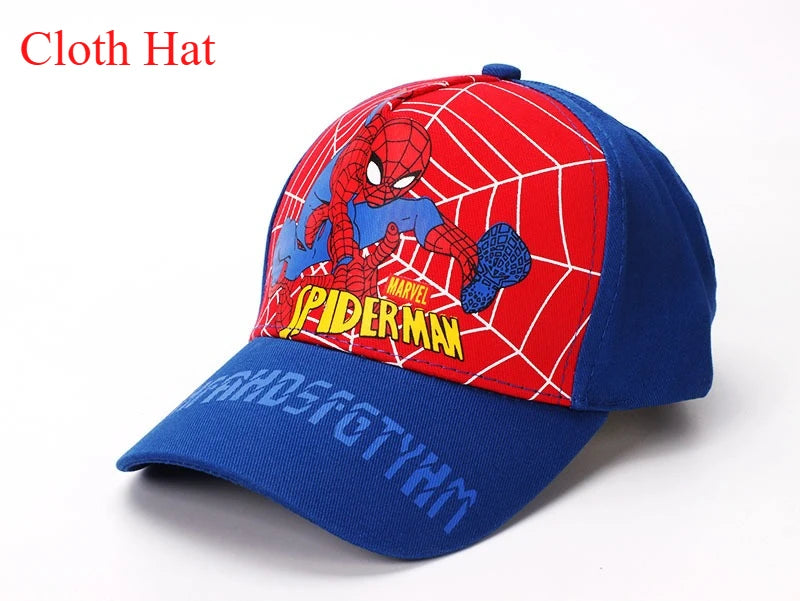 Marvel Anime Figure Spider-Man Cartoon Baseball Cap Cotton Polyester Peaked Cap Boy Girl Headwear Accessories Kids Birthday Gift