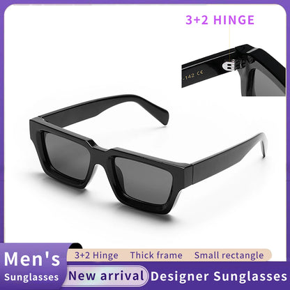Ruiao 2026 fashion black small rectangular thick frame sunglasses for men and women rectangular summer wear shades