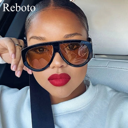 Luxury Pilot Oversized Sunglasses Women Brand Designer Big Frame Gradient Sun Glasses Fashion Goggle Shades Oculos De Sol