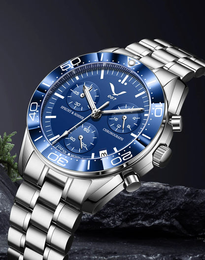 New 007 Specht&Sohne Sports Watches For Men Top Brand Luxury Steel Wrist Watch Fashion Japan VK68 Chronograph Relogio Masculino