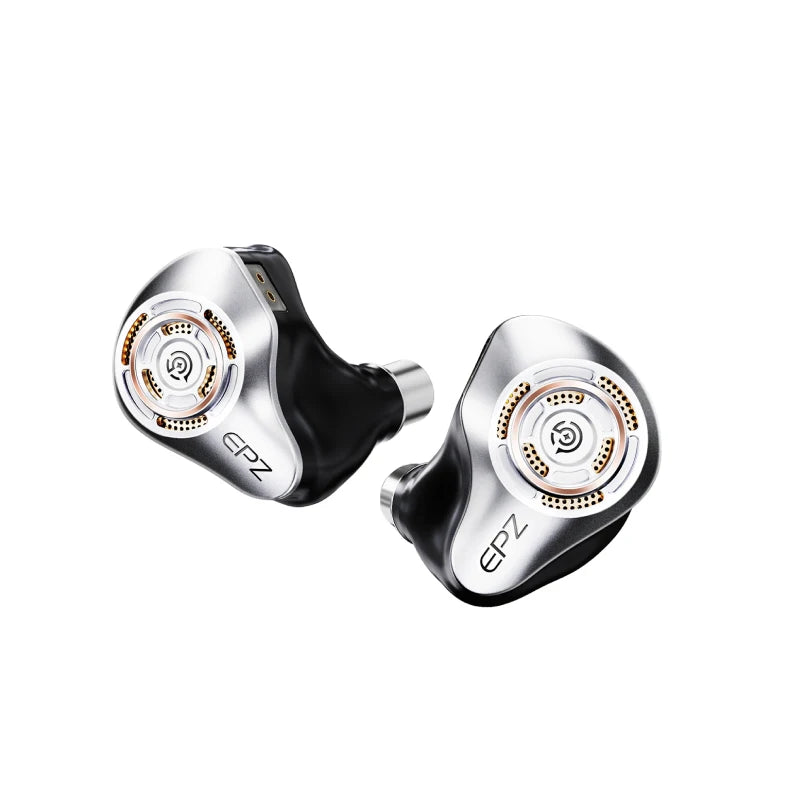 EPZ P50 1DD+2BA+2Planar Hybrid Drivers HiFi IEM 3.5/4.4 L-Shaped Replaceable Plug 6N Single Crystal Copper Silver-Plated Cable