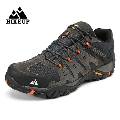 HIKEUP-Chaussures de randonnée en cuir suédé pour homme, baskets d'extérieur résistantes à l'usure, trekking, marche, chasse