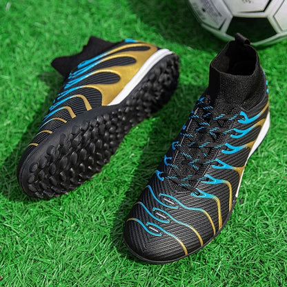 Hommes Match bottes de Football Sport entraînement longues pointes FG/TF garçons crampons chaussures de Football en plein air antidérapant intérieur Futsal confortable