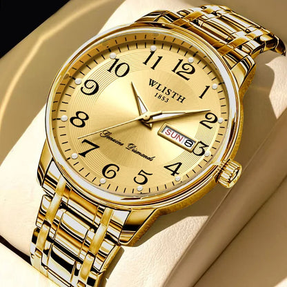 Montre de luxe pour femme, montre à quartz, montre-bracelet numérique, étanche, avec calendrier et affichage lumineux; style mode et professionnel, convient aussi aux hommes.
