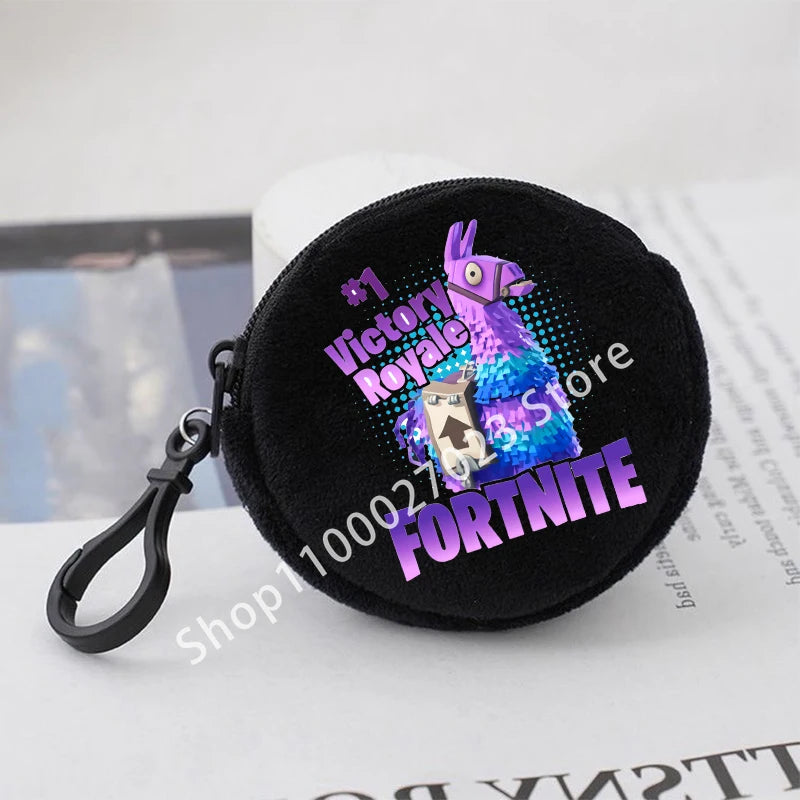 Fortnites Boys Girls Round Coin Purse Cute Fashion Cartoon Printing Large Capacity Cosmetic Bag Portable Handbag Birthday Gifts