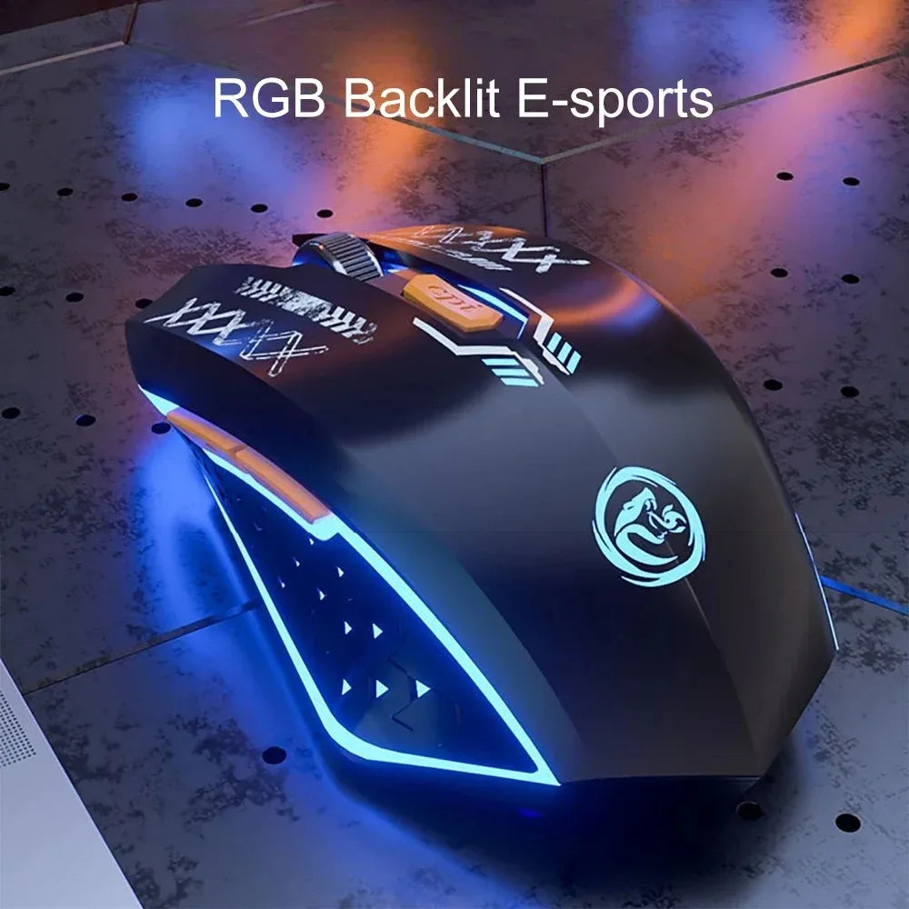 Bluetooth Mouse 2.4G Wireless Mouse RGB Backlit Dual-mode Rechargeable Silent Mice Gaming Mouse 1600 DPI Mouse for PC Laptop