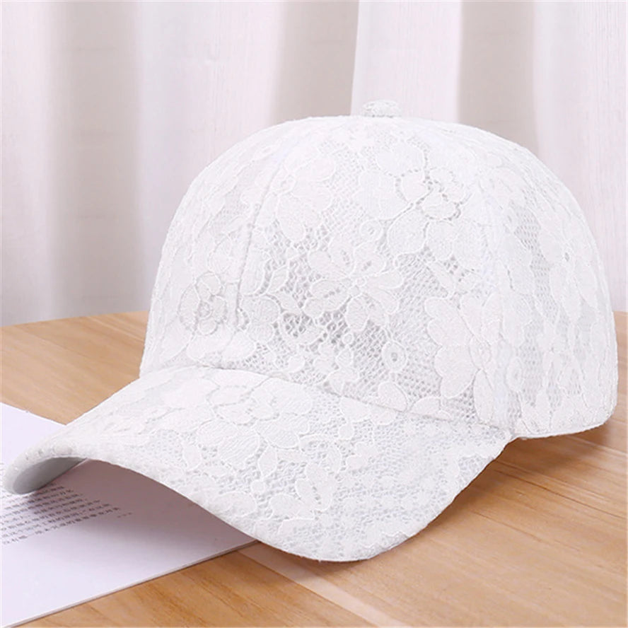 Princess Style Lace Embroidery Mesh Flower Spring and Summer Women Baseball Caps Breathable Lady Snapback Hats Young Girl  BQ091