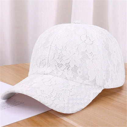 Princess Style Lace Embroidery Mesh Flower Spring and Summer Women Baseball Caps Breathable Lady Snapback Hats Young Girl  BQ091