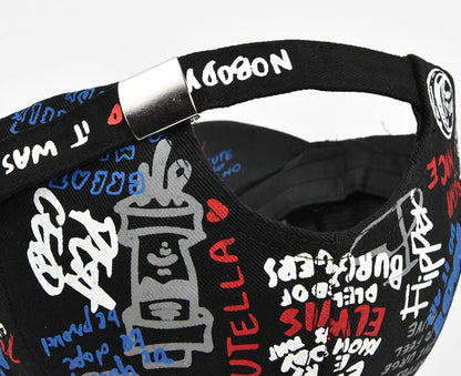 Trendige Unisex-Baseballkappe mit Graffiti-Print – Bunte, bemalte Schirmkappe