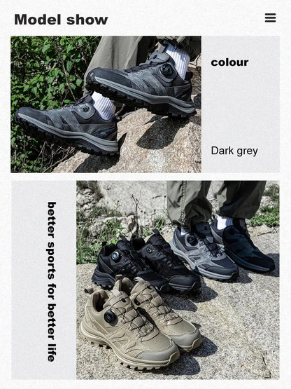 Zapatillas de senderismo para hombre Baasploa: antideslizantes, resistentes al desgaste, para escalada y senderismo al aire libre; con interior de algodón para mayor comodidad; zapatillas deportivas para actividades al aire libre.