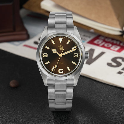 Relógio Watchdives WD1016 V3 37mm com movimento VH31 Sweep em aço inoxidável, safira de luxo, impermeável 100m, relógio para homem com caixa de oferta