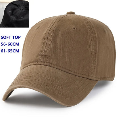 Herr och dam, oversize XXL 100% bomull, stor basebollkeps för stora huvuden 56-63cm(23.5"-25.5"), justerbar enfärgad dad cap