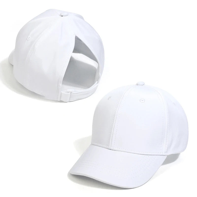 Fashion High Ponytail Kids Boy Hat Sun Hats Baseball Caps Solid Color Travel Caps Sun-proof Wide Brimmed Peaked Caps Hat