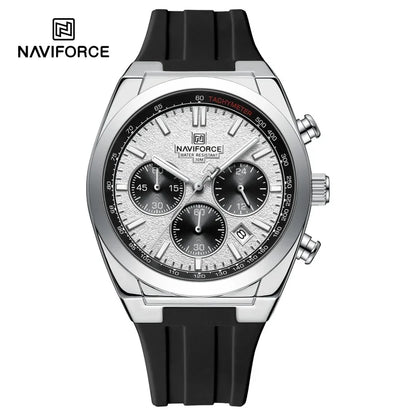 Ceas de mână pentru bărbați NAVIFORCE – Stil luxos și sportiv, mecanism cu cuarț, afișaj 24 de ore, fereastră pentru dată, cronograf, rezistent la apă – Idei de cadouri pentru bărbați