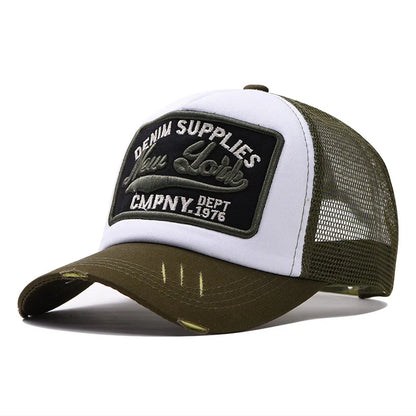 3D Embroidered Duck Tongue Hat New York Embroidered Baseball Hat Mesh Breathable Sunshade Truck Driver Hat