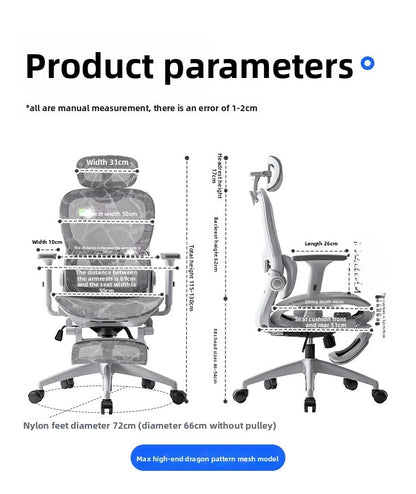 Ergonomic Office Chair Recliner Computer Chair with Adjustable Height, Swivel Gaming Chair, Lumbar Support, Comfortable E-Sports Chair